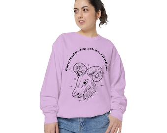 Ram Verjaardag Sweatshirt, Vurige Sterrenbeeld Shirt, Astrologie Verjaardagscadeau, Trendy Ram Lange Mouw Top, Geboren Leider Ram Sweatshirt