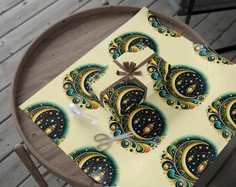 Eid Mubarak Wrapping Papers, Islamic Gift Wrap, Muslim Gifts, Eid Gift, Ramadan Ideas, Modern Eid Wrapping Paper, Gift for Muslims