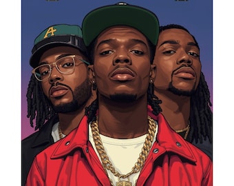 Trio Rapper Portrait Poster | Giclée Matte Print