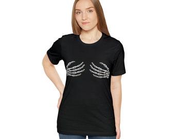 Skeleton Hands Tee - Spooky Skeleton Hands T-shirt - Halloween Skeleton T-shirt - Scary Halloween Graphic Tshirt - Ghoulish Halloween Tshirt