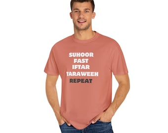 Ramadan Unisex Garment-Dyed T-shirt - Fasting Month Tshirt - Islamic Holiday Tshirt - Muslim Ramadan Tshirt - Iftar Suhoor Taraweeh Tshirt
