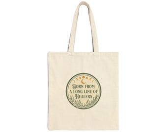 Born From a Long Line of Healers Tote Bag, Black Doula Gift, Midwife Bag, Herbalist Birth Worker Tote, Black Midwifery Gift Bag, Healer Tote