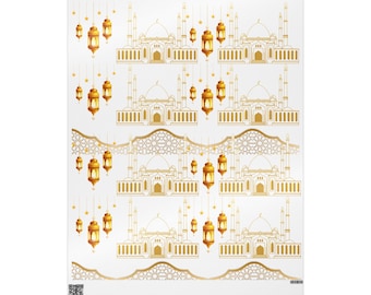 Papeles de envolver Eid Mubarak, envoltura de regalo islámico, regalos musulmanes, regalo Eid, ideas de Ramadán, papel de envolver Eid moderno, regalo para musulmanes