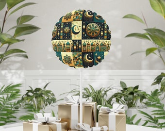 Elegant Eid Mubarak Air-Filled Mylar Balloons - Versatile 11" Decor - Eid Decorations - Eid Decor - Eid Gift Idea - Eid Celebration