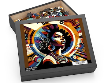 Afrocentric Woman Jigsaw Puzzle | Modern Art Portrait