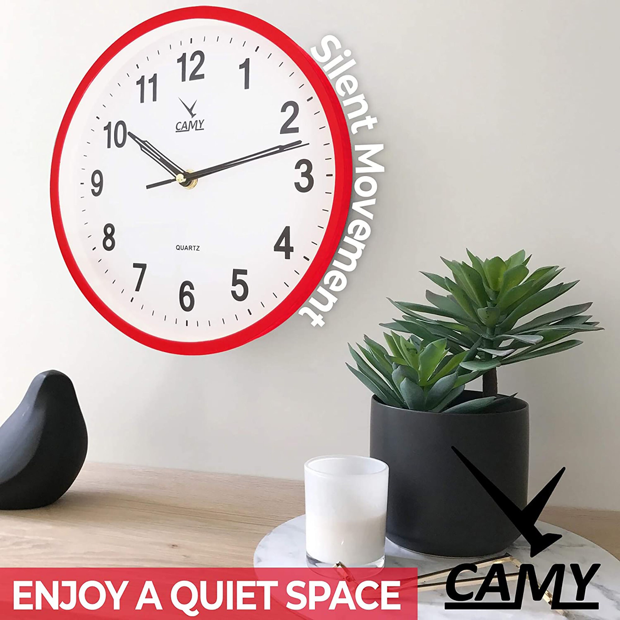 9 inch Silent Analog Wall Clock NonTicking Sweeping Hand Etsy