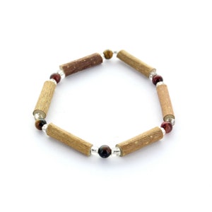 Bracelet en pierres naturelles d&#39;Oeil de tigre, Hématite et une tête de dragon