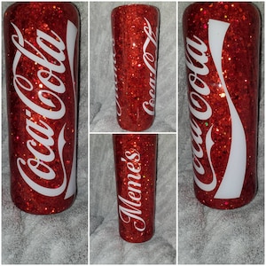 Coca Cola Tumbler, Coke Glitter Tumbler, Coca Cola Topper, Personalized Coca Cola Tumbler, Coca Cola Fan, Christmas Gift