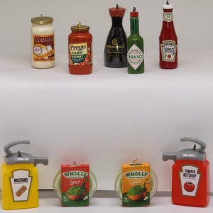Mini Ornaments, Mini Brand Ornaments, Custom Ornament, Christmas Ornaments, Ketchup, Soy Sauce, Guacamole, Tabasco Sauce, You Choose