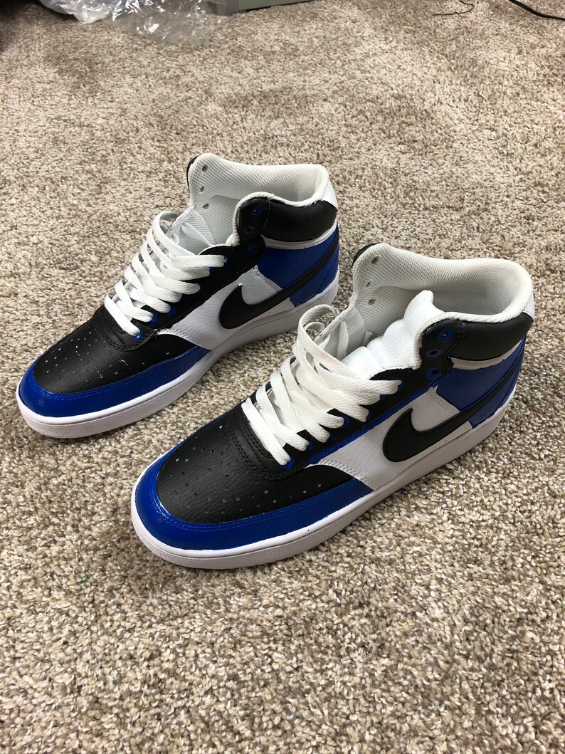 Custom Royal Blue Nike Court Vision High Top shoe | Etsy