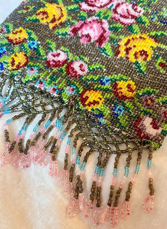 アンティークガラスマイクロビーズハンドバッグ - Etsy 日本