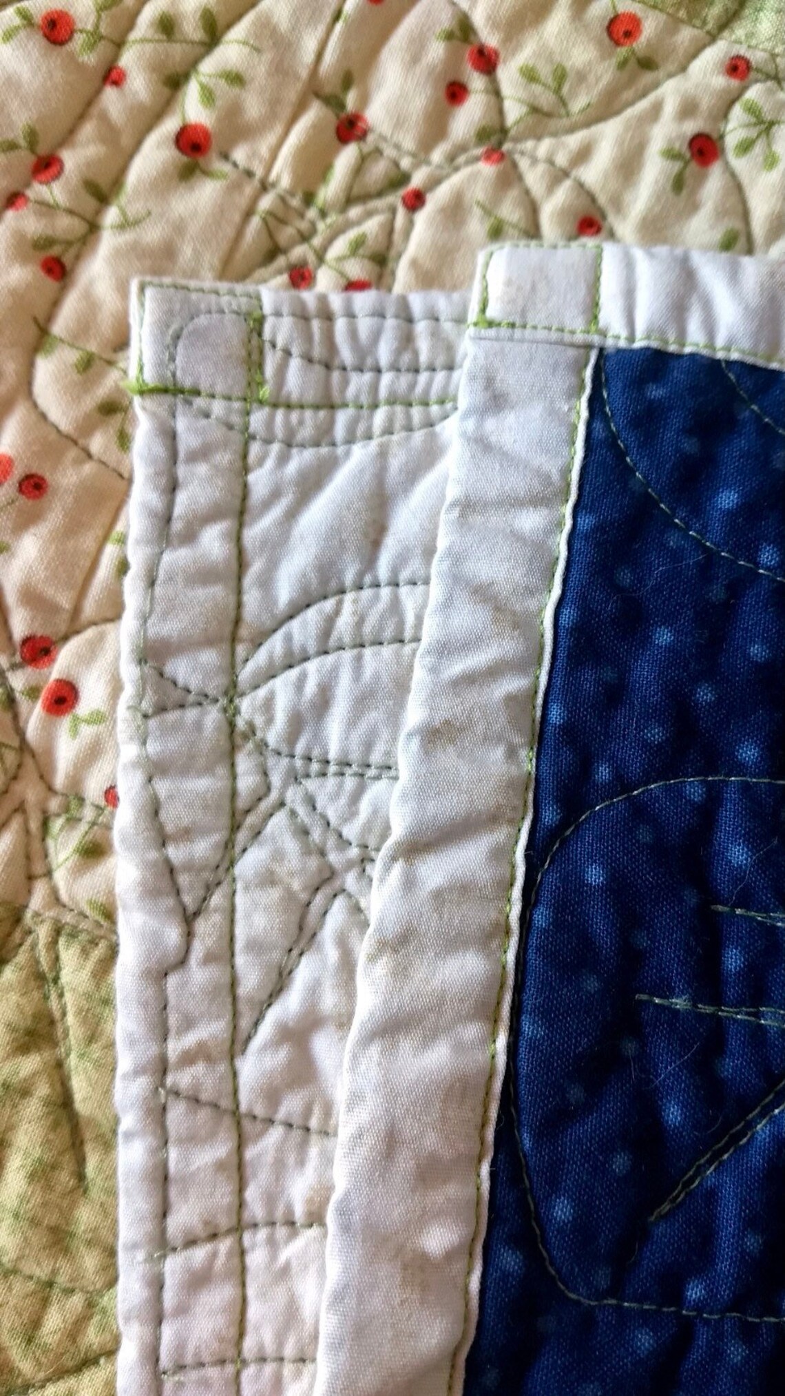 Classic Geometric Quilt with Leaf Stitch Quilting Etsy