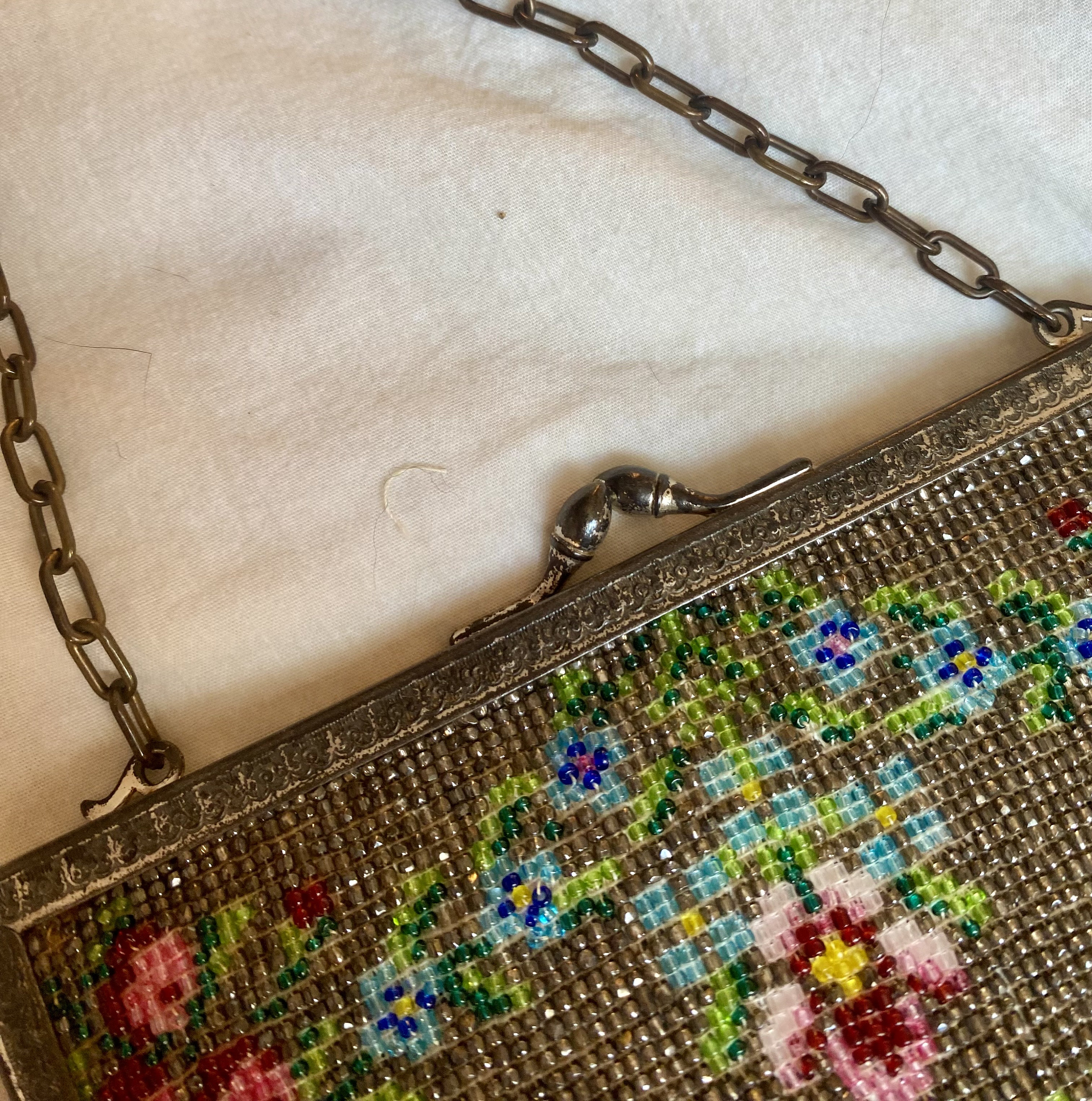 アンティークガラスマイクロビーズハンドバッグ - Etsy 日本