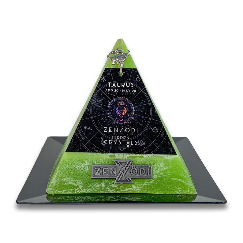 Taurus Zodiac Crystal Candle Pyramid Candle Gift Hidden Etsy