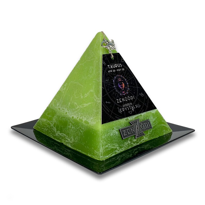 Taurus Zodiac Crystal Candle Pyramid Candle Gift Hidden Etsy