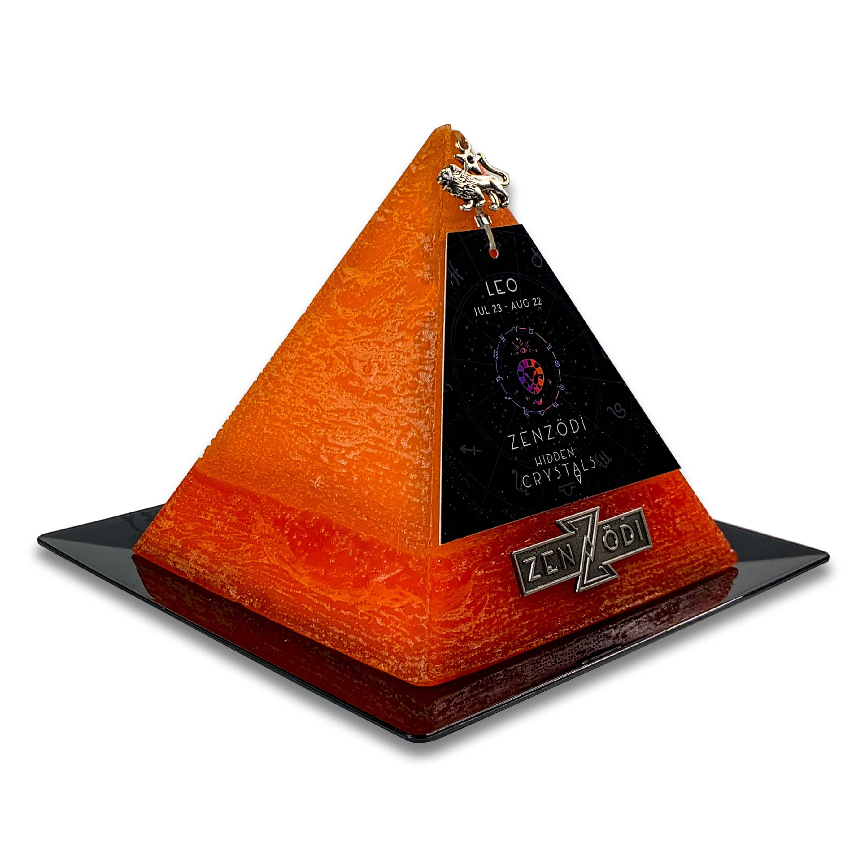 Leo Hidden Crystal Pyramid Zodiac Candle Cool Unique Birthday Etsy