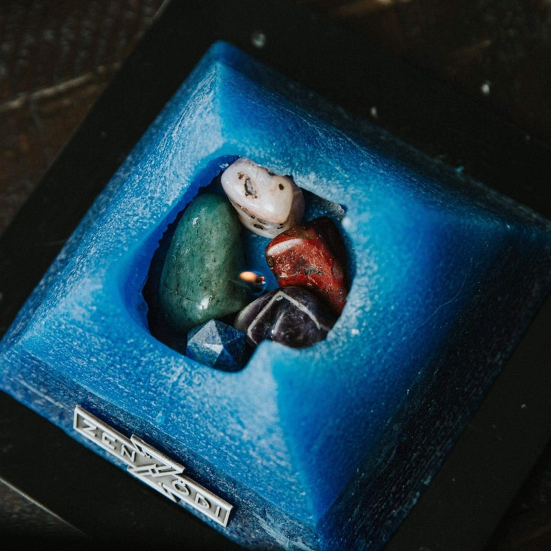 Taurus Zodiac Crystal Candle Pyramid Candle Gift Hidden Etsy