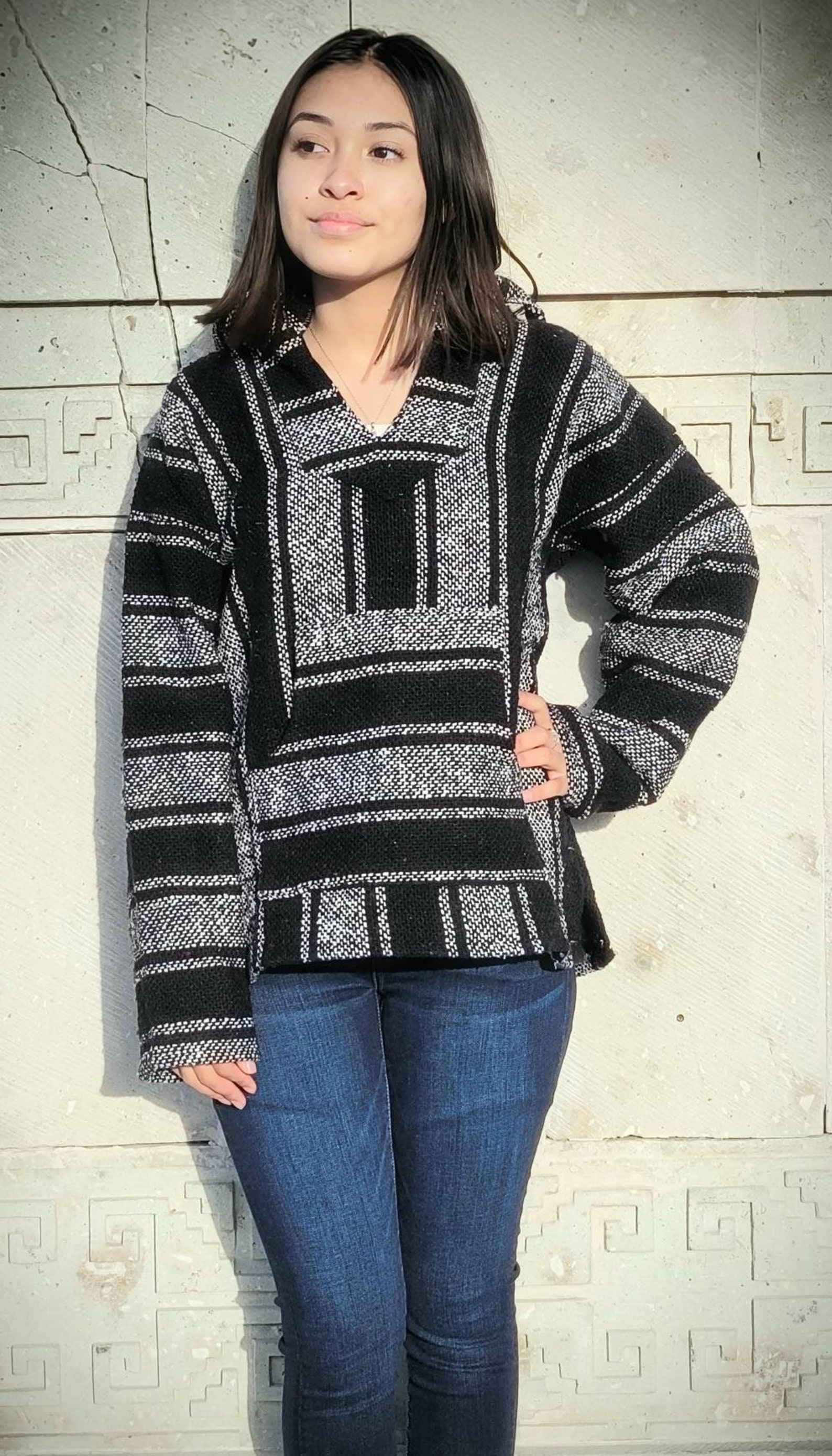 Suéter mexicano de sudadera con capucha Baja Jerga Etsy