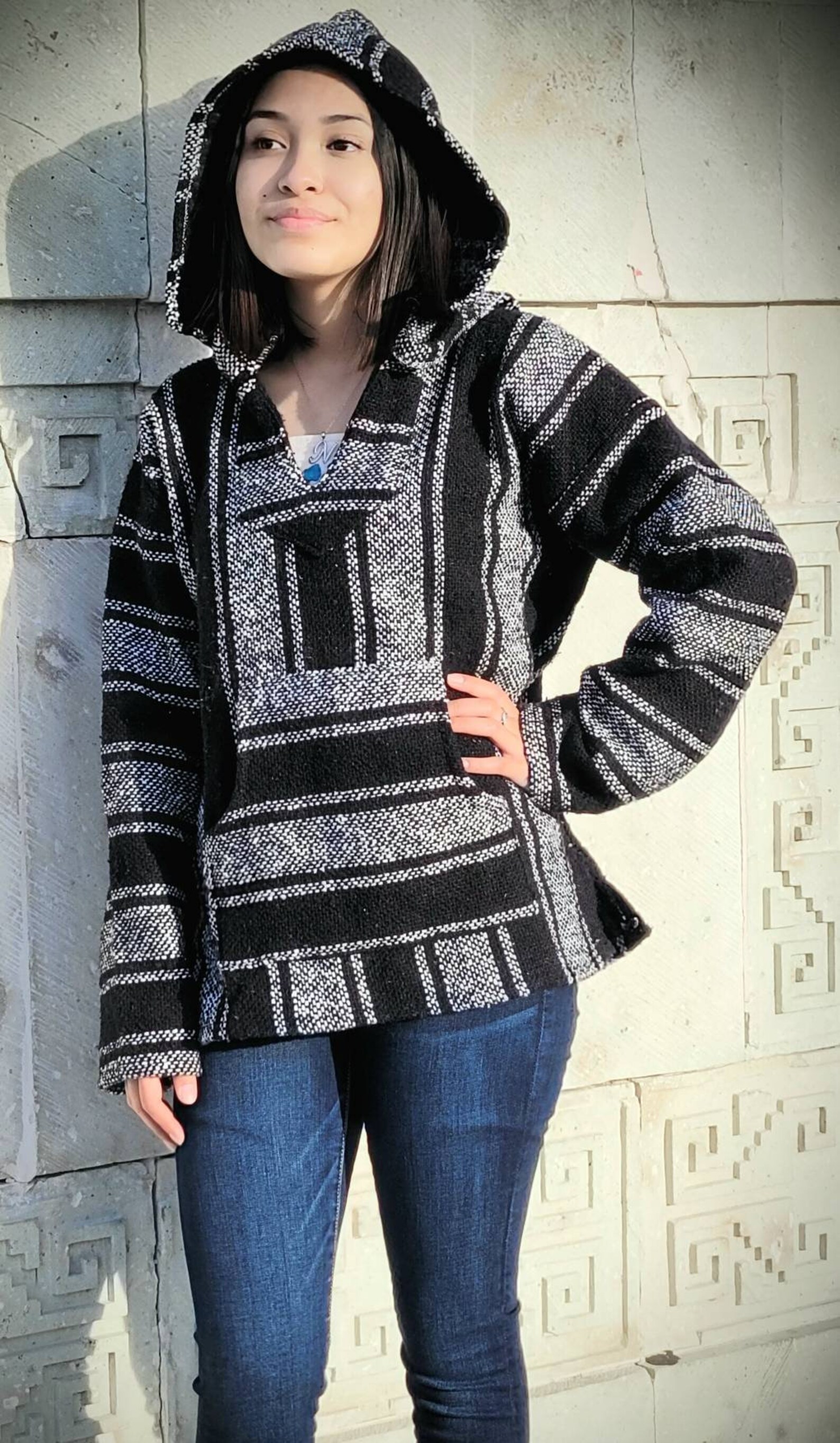 Suéter mexicano de sudadera con capucha Baja Jerga Etsy