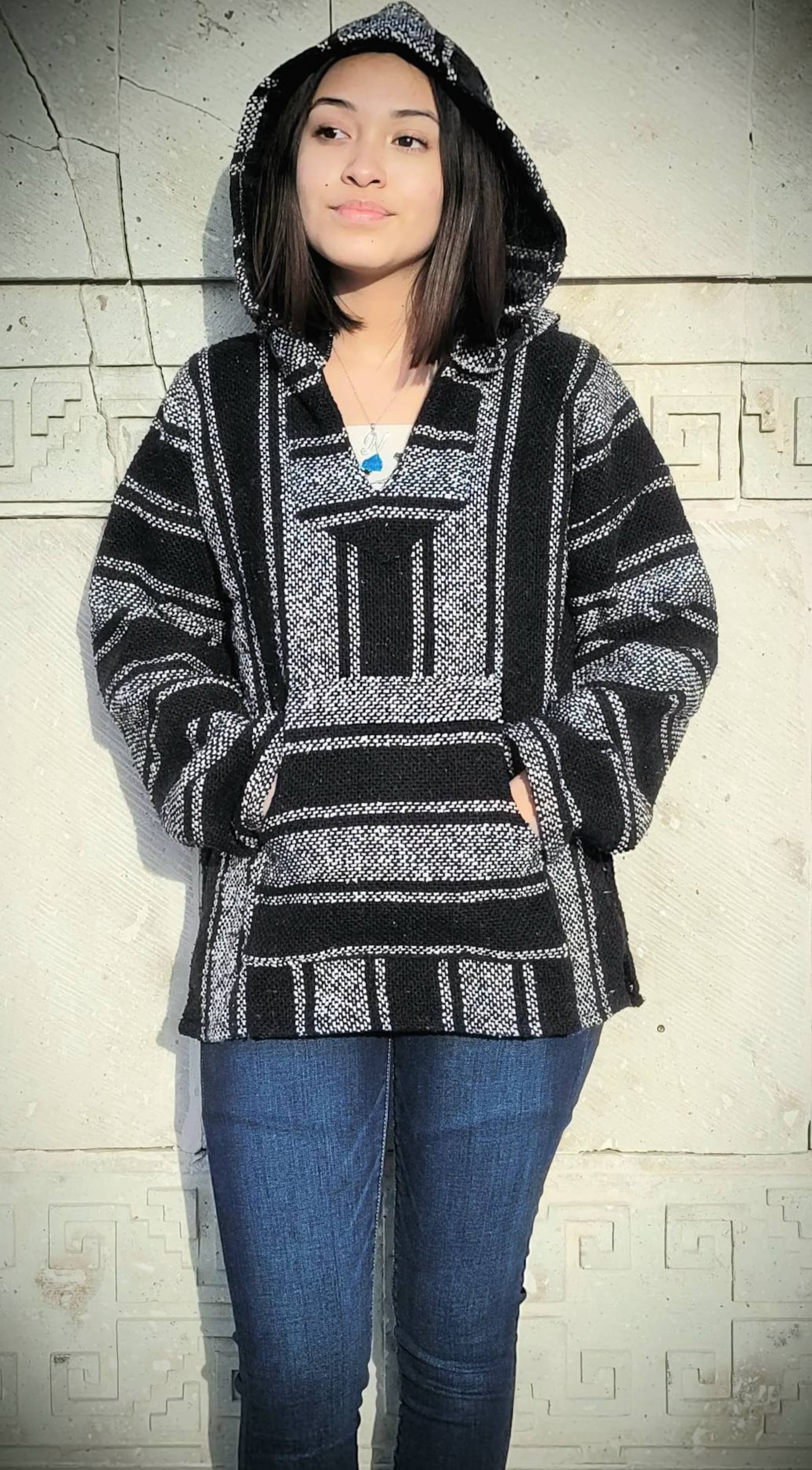 Suéter mexicano de sudadera con capucha Baja Jerga Etsy