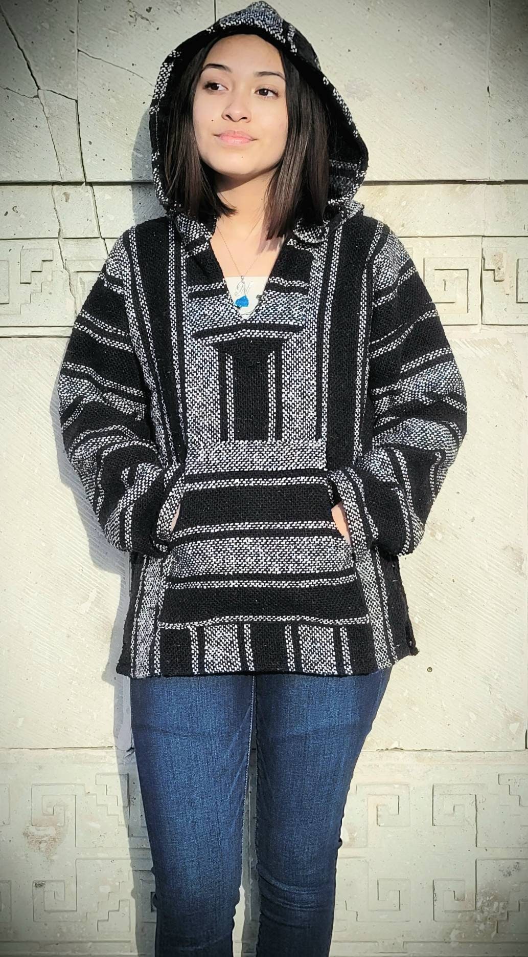 Suéter mexicano de sudadera con capucha Baja Jerga Etsy