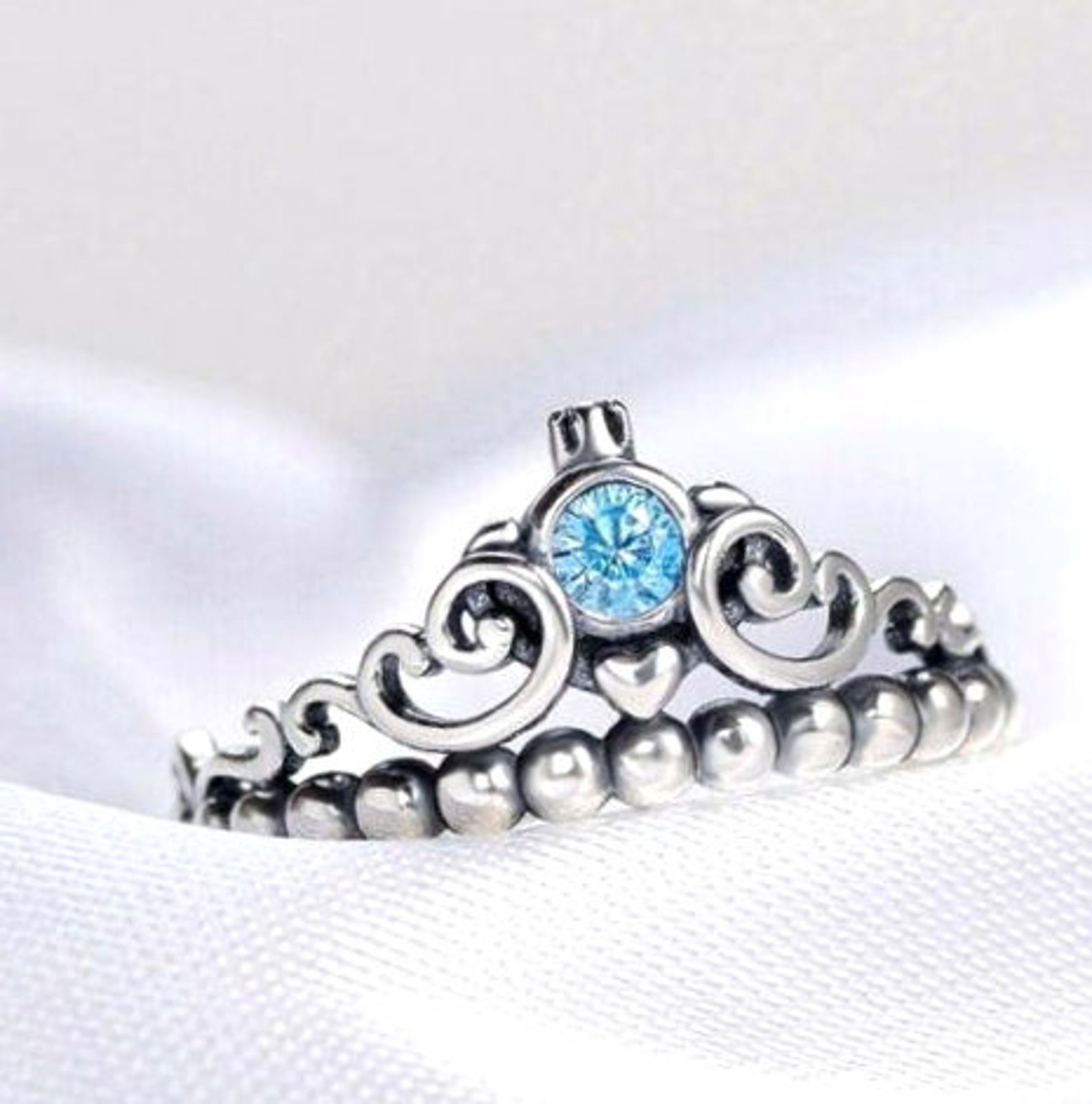 Disney Cinderella Blue Tiara Ring Pandora 925 Sterling Silver Etsy