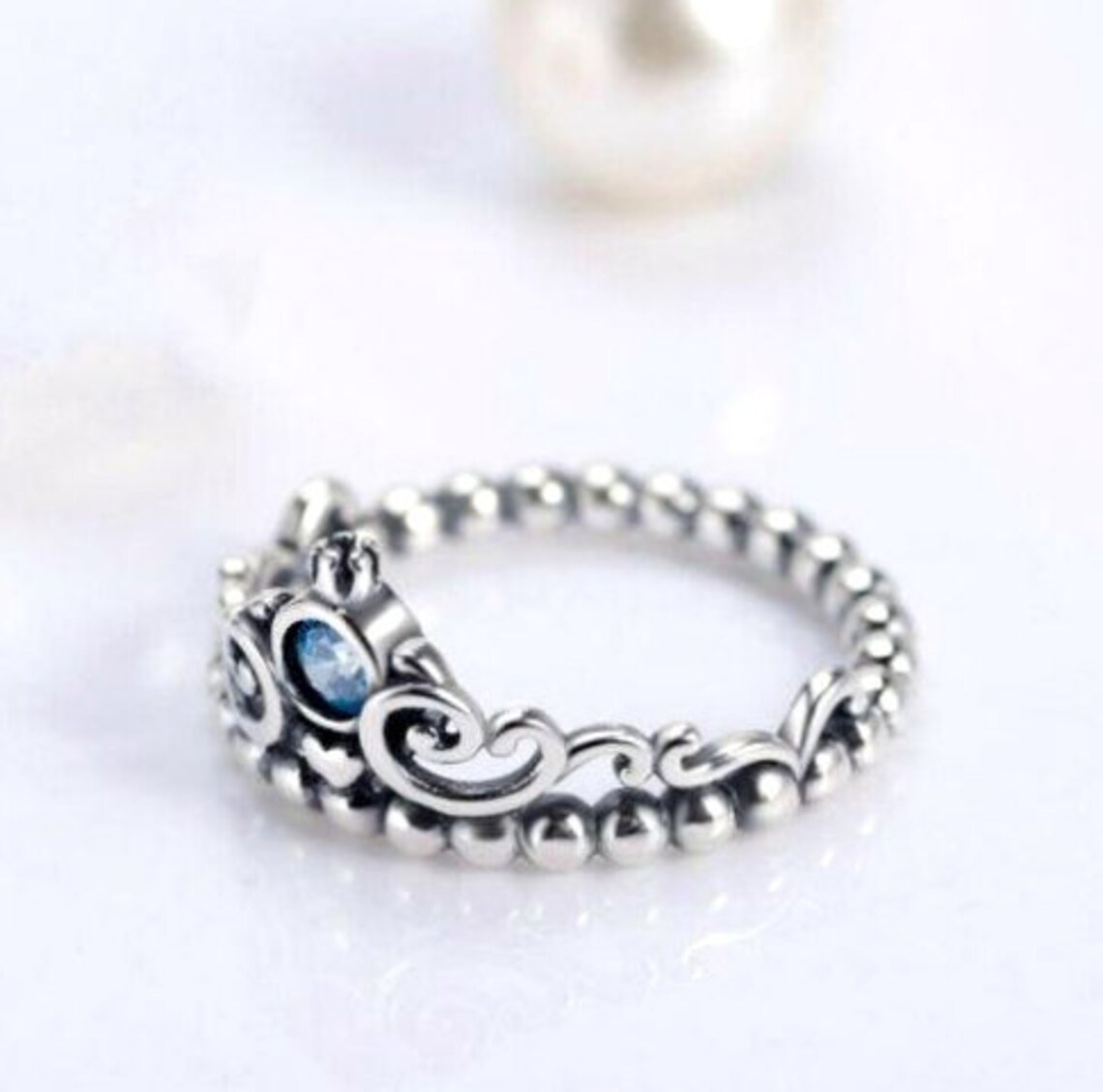 Disney Cinderella Blue Tiara Ring Pandora 925 Sterling Silver Etsy