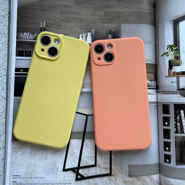 Newest Unicolour Orange Matte Light Yellow Plain iPhone case | Also available for iPhone 15 series now!!