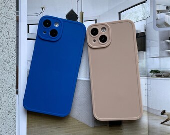 Newest Trendy Colour Coffee Matte and Blue Navy Matte Plain iPhone case | Available for iPhone 14 series now!!