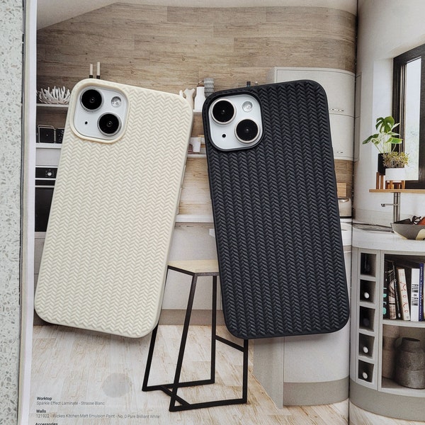 Woven pattern Braided Texture Shockproof Soft Tea White Black Aesthetic Minimalist Weave Phone Case for iPhone 15 14 Pro iPhone 13 12 11