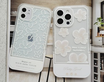 Aesthetic Flowers Floral Theme Built-in Stand iPhone case cover | Available for iPhone 14 case now!!