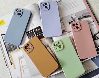 Liquid Silicone Full Covered Soft Solid Shockproof Matte Colour iPhone Case
