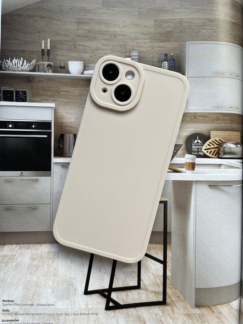 Newest Trendy Colour Tea White Matte and Pale Grey Matte Plain iPhone case Available for iPhone 15 series now Tea White