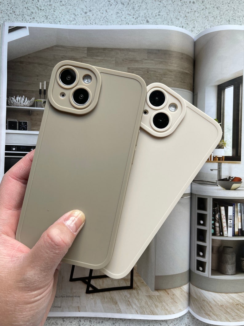 Newest Trendy Colour Tea White Matte and Pale Grey Matte Plain iPhone case Available for iPhone 15 series now image 2