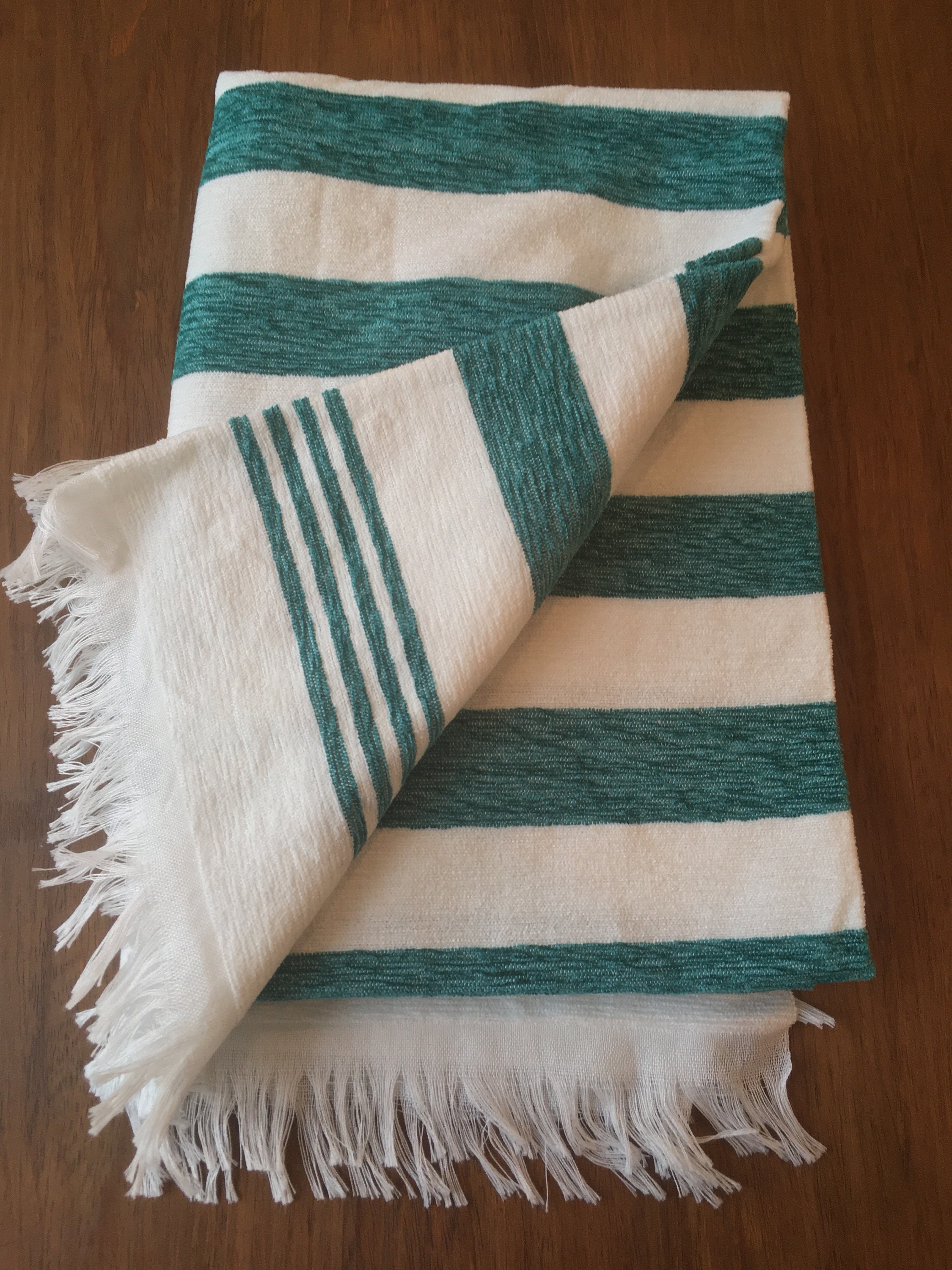 Teal Striped Beach Towel Extra Large 100cm X 160cm Super Etsy UK