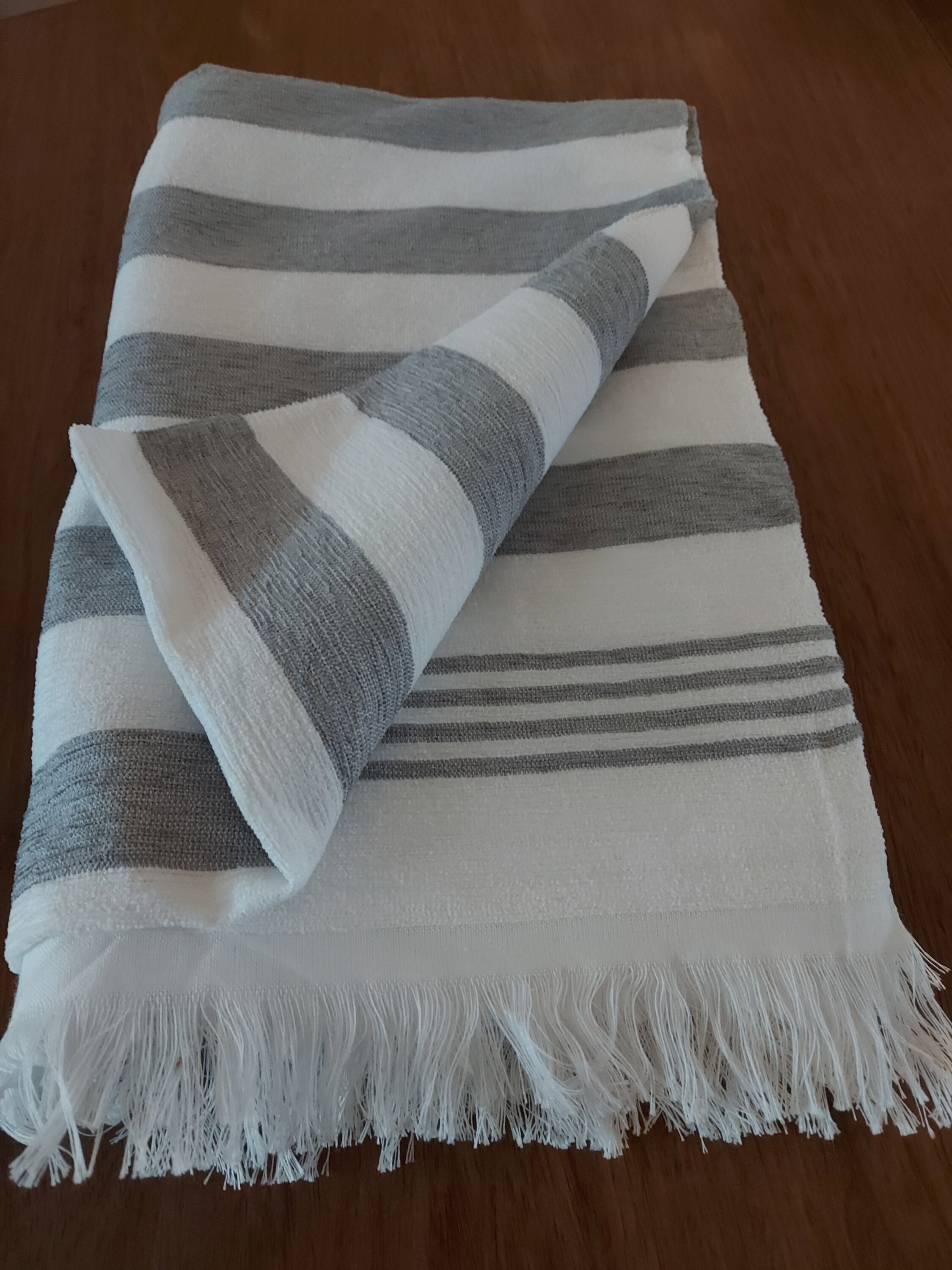 GREY Striped Beach Towel Extra Large 100cm x 160cm super Etsy