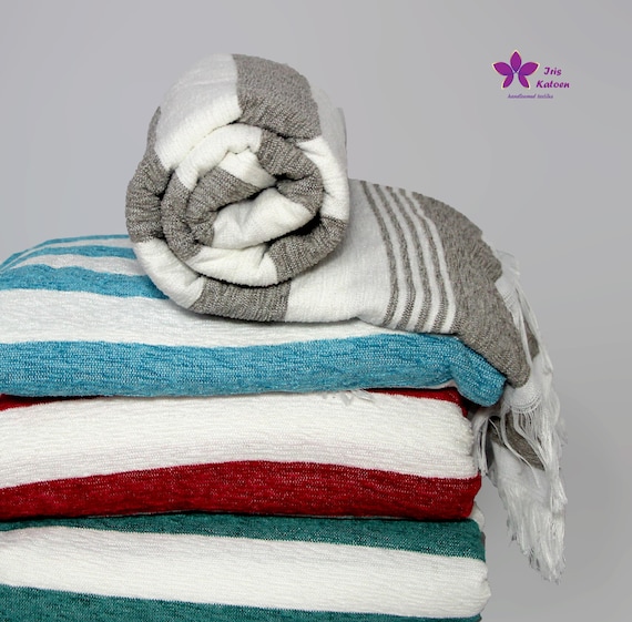Bath Sheet Beach Towel Stripe Quick Dry Super Soft Lightweight Grey Genuine Handwoven Towel Super Soft Ideal as a Handmade Gift Etsy Ireland