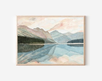 Waterton Print, Lake Print, Nature Print, Landscape Print, Waterton National Park Art, Lake Painting, Landscape Painting, Nature Painting