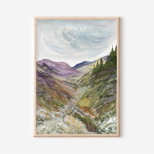 Purple Meadows Print, Rolling Hills Print, Landscape Print, Nature Print, Landscape Painting, Meadow Painting, Rolling Hills Art, Nature Art