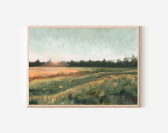 Golden Hour, Meadows Painting, Meadow Print, Prairie Painting, Prairie Print, Nature Print, Oil Painting, Sunset Painting, Sunset Print