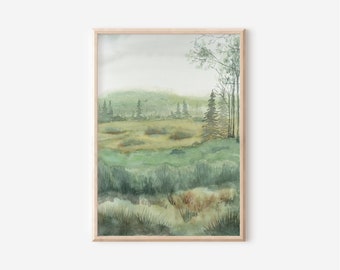 Alberta Print, Landscape Print, Meadow Print, Prairie Print, Alberta Art, Landscape Painting, Meadow Painting, Alberta Painting, Prairie Art