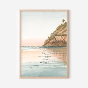 Beacons Beach Print, Encinitas Art, San Diego Painting, California Fine Art, Seaside Print, Sunset Print, Ocean Art, CA Art, Ocean Print