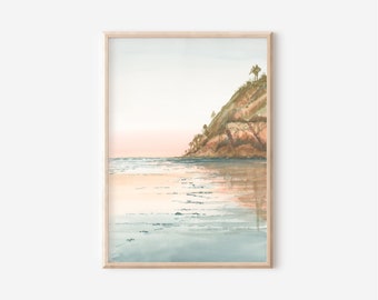 Beacons Beach Print, Encinitas Art, San Diego Painting, California Fine Art, Seaside Print, Sunset Print, Ocean Art, CA Art, Ocean Print