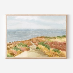 Black&#39;s Beach Lookout Coastal Print, La Jolla Seaside Wall Art, San Diego Ocean View Painting, California Seascape Watercolor Giclee Artwork
