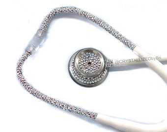Austrian Crystal MD One Stethoscope Any Color Bling Custom Medical Doctor Nurse Crystallized Bedazzled College Sparkle Ombre Rose Gold Grad
