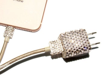Adaptateur secteur mural USB en cristal autrichien personnalisé Apple 5 W pour iPhone iPad, chargeur de montre Bling pour téléphone portable USB cristallisé A1385, toutes les couleurs