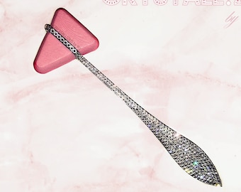 Custom Austrian Crystal Reflex Hammer Bling Medical Doctor Nurse Crystallized Bedazzled Pink Embellished Student Grad Gift Pink Rhinestone
