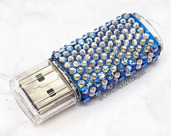 Austrian Crystal 32GB Thumb Drive Genuine Bling Apple Microsoft USB Memory Stick Crystallized Computer Laptop Flash Portable Bedazzled