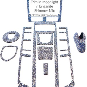 ANY CAR Austrian Crystal Interior Trim Pieces Custom Bling Radio Bedazzled Console Crystallized Vents Knobs Covers Auto Shifter Surround