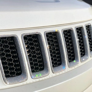 Austrian Crystal Custom Car Grille Inserts Bling Bedazzled Auto Accessories Crystallized Car Bling Parts Cherokee Wrangler Sparkly Girly